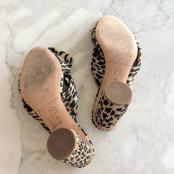 Loeffler Randall Penny Pleated Bow Sandals Leopard 6.5 - Picture 6 of 7